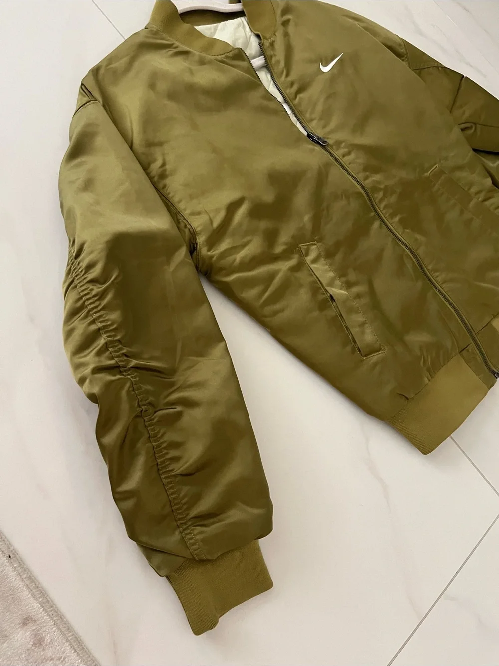 Nike Olive Green Bomber Jacket reversible XS